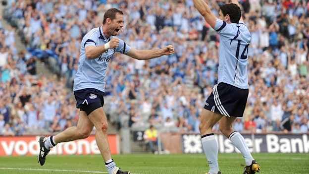 Dublin's Darren Magee and Bernard Brogan celebrating in 2009 at Croke Park. Photo by Stephen McCarthy / Sportsfile