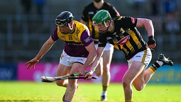Kevin Foley, Wexford, and Ivan Bolger, Kilkenny, in Leinster SHC action. Photo by Ray McManus/Sportsfile