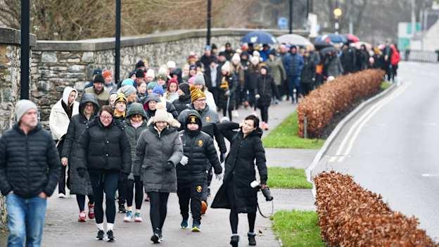 Dr. Crokes GAA club members pictured on the walk in memory of Amy O'Connor last Saturday. 