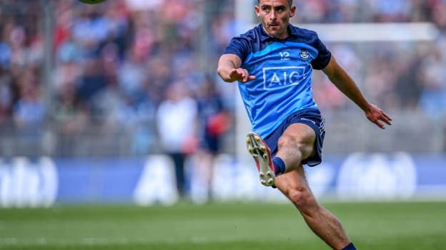 Niall Scully of Dublin during the 2023 GAA Football All-Ireland Senior Championship quarter-final match between Dublin and Mayo at Croke Park in Dublin. Photo by Piaras Ó Mídheach/Sportsfile