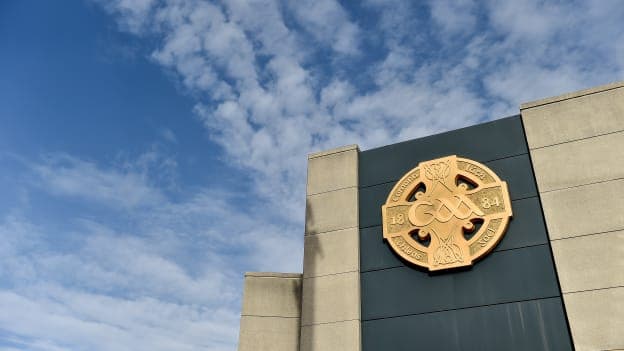 A general view of the GAA crest outside Croke Park. 