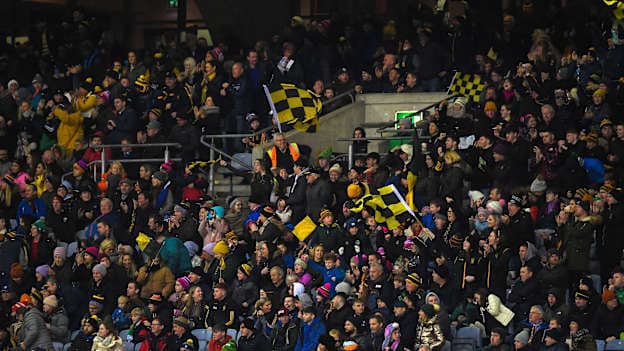 Supporters of The Downs following the 2022 AIB Leinster Club SFC Semi-Final win over Ratoath at Croke Park. Photo by Daire Brennan/Sportsfile