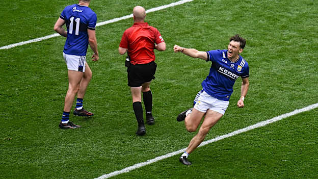 David Clifford celebrates following a score in the All-Ireland SFC Final. Photo by Piaras Ó Mídheach/Sportsfile