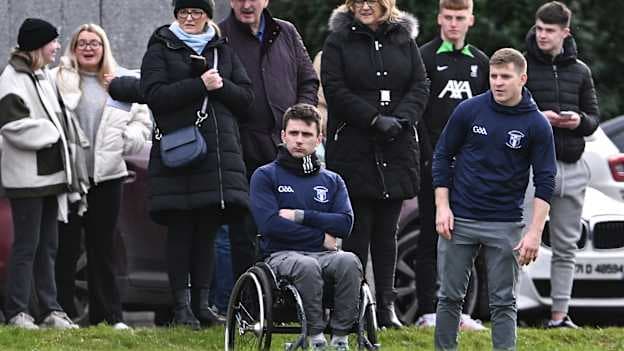 MICL manager Jamie Wall alongside MICL coach Pádraic Collins, right, during the Electric Ireland Higher Education GAA Fitzgibbon Cup quarter-final match between MICL and TUS Mid West at MICL Grounds in Limerick. Photo by Piaras Ó Mídheach/Sportsfile.