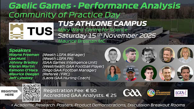 A wide spectrum of speakers will feature at the Performance Analysis Community of Practice event.