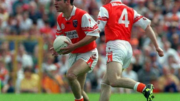 Enda and Justin McNulty in Ulster SFC action for Armagh in 1999. Photo by David Maher/Sportsfile