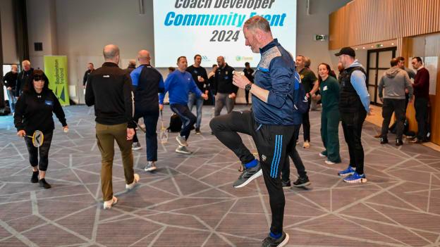Participants take part in a Coach Developer Practical Demo lead by Craig McCourtney, Badminton Ireland, during a Gaelic Games Coach Developer Community Event at Croke Park in Dublin. Photo by Sam Barnes/Sportsfile.