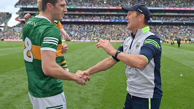 David Moran and Jack O'Connor celebrate following the 2022 All-Ireland SFC Final win over Galway at Croke Park. Photo by Brendan Moran/Sportsfile