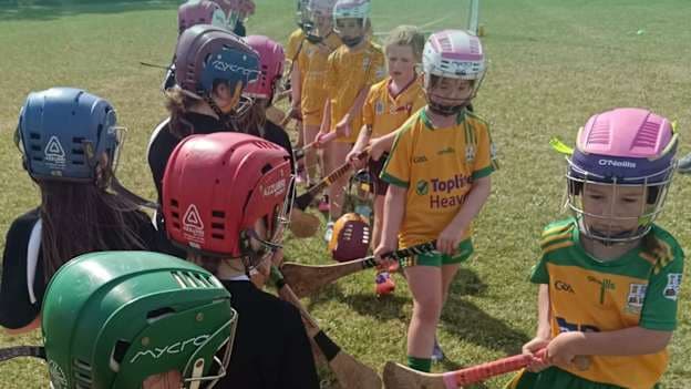 Castledaly introduced camogie at U8 level this year. Photo courtesy of Castledaly GAA. 