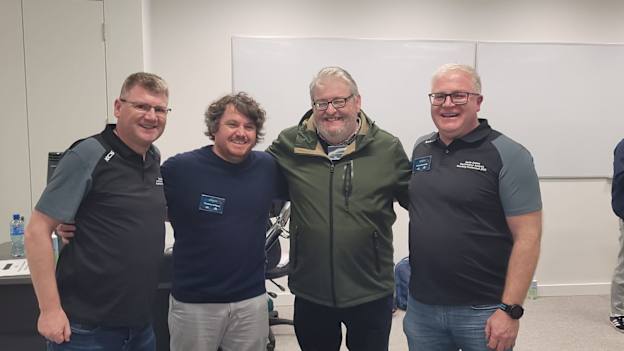 Co-organisers of the 2025 Performance Analysis Community of Practice Day, left to right, Ashley Cahill, Terrence O Hara, Tony Bambrick, and Fintan Kennedy.