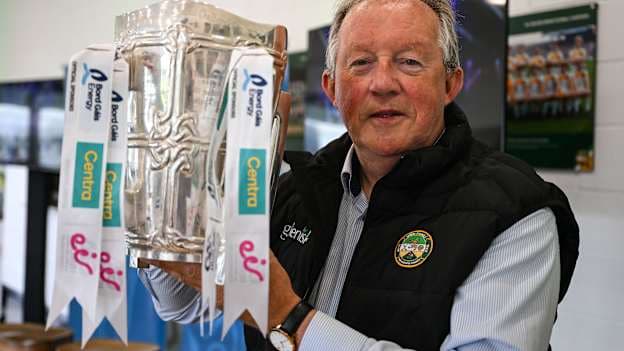 Offaly GAA chairperson Tom Parlon pictured with the Liam MacCarthy Cup. Photo by Ray McManus/Sportsfile