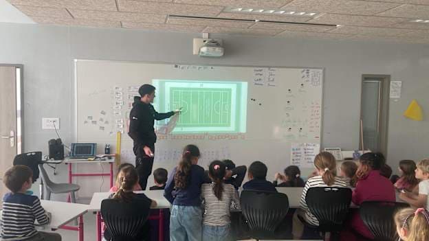 While in France, Grugan visited 23 schools and introduced 940 students to Gaelic football. 
