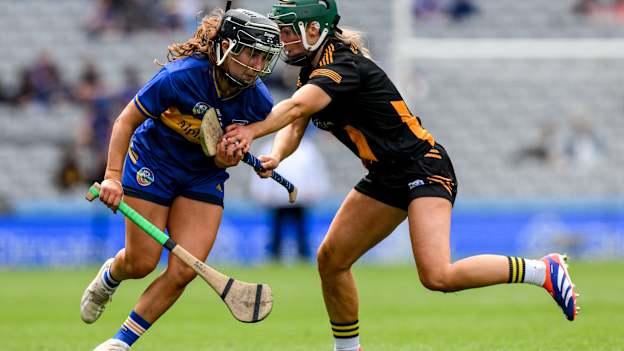 Grace O'Brien, Tipperary, and Michelle Teehan, Kilkenny, in action at Croke Park. Photo by Ray McManus/Sportsfile