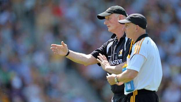 Kilkenny manager Brian Cody with selector Martin Fogarty, right, during the 2013 Leinster GAA Hurling Senior Championship Quarter-Final, Offaly v Kilkenny, O'Connor Park, Tullamore, Co. Offaly. Picture credit: Brian Lawless / SPORTSFILE
