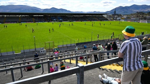 Supporters watch the Kerry v Tipperary Munster LGFA Championship match before the Munster GAA Football Senior Championship semi-final match between Kerry and Cork at Fitzgerald Stadium in Killarney, Kerry. Photo by Brendan Moran/Sportsfile