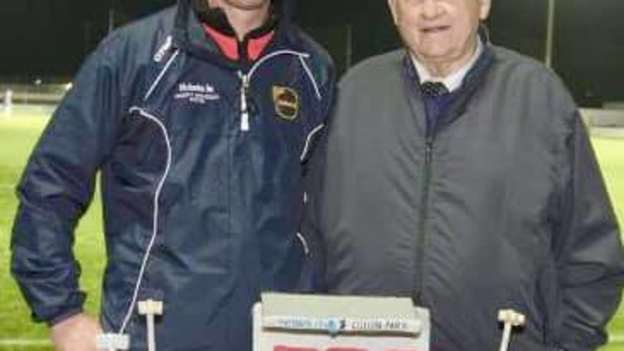 Carlow GAA Games Development Administrator, Brendan Hayden Jnr, pictured with his father and Carlow GAA legend, Brendan Hayden Snr. 