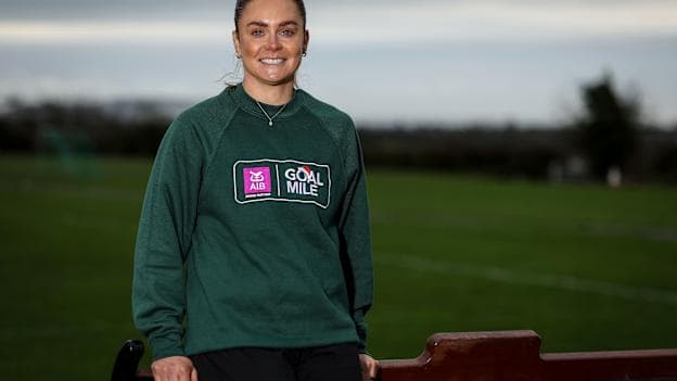 Pictured is Kilkenny Camogie player, Katie Power who has teamed up with AIB to support the GOAL Mile. AIB is offering participants the chance to win up to €7,000 for their Gaelic Games club by registering their Club to host a GOAL Mile and entering the AIB GAA GOAL Mile competition at https://goalmile.org/aibgaacompetition