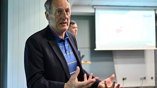 Hurling Expert Advisory Group Chair John Meyler speaking during the Hurling Expert Advisory Group Trial Rule media briefing at Croke Park in Dublin. Photo by Sam Barnes/Sportsfile.
