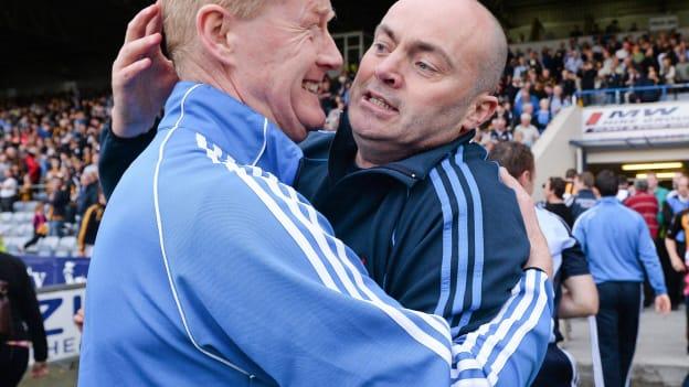 Dublin selector, Richie Stakelum, left, pictured with team manager, Anthony Daly, after victory over Kilkenny in the 2013 Leinster SHC. 