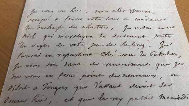 A letter sent in 1747 by the Marquis de Lostanges, a French brigadier, to Colonel Richard Warren of the Irish Brigade, who served the King of France at the time, details a hurling match played in France by members of the Irish Brigade.
