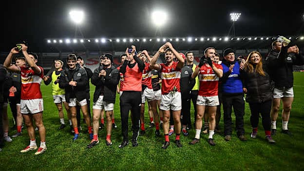 Dingle celebrate after the AIB GAA Football All-Ireland Senior Club Championship semi-final match between Dingle of Kerry and Ballyboden St Enda's of Dublin at SuperValu Páirc Uí Chaoimh in Cork. Photo by Piaras Ó Mídheach/Sportsfile.