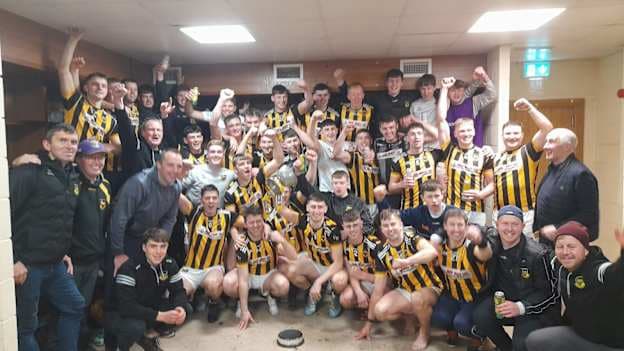 Upperchurch-Drombane celebrate after winning the AIB Munster Premier Intermediate Hurling Championship. 