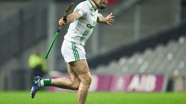 Paddy Deegan of O'Loughlin Gaels celebrates after the AIB Leinster GAA Hurling Senior Club Championship final match between O'Loughlin Gaels, Kilkenny, and Na Fianna, Dublin, at Croke Park in Dublin. Photo by Daire Brennan/Sportsfile