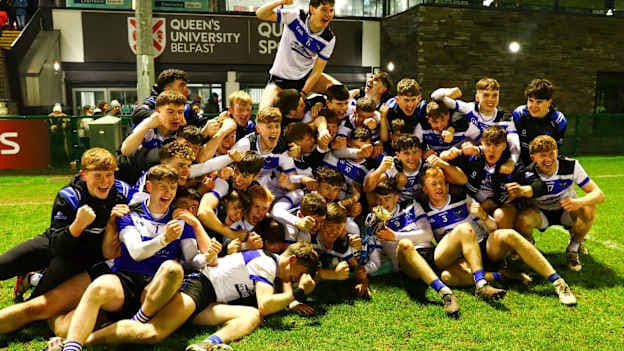St. Patrick's College, Maghera players celebrate after victory in the Mageean Cup Final. 
