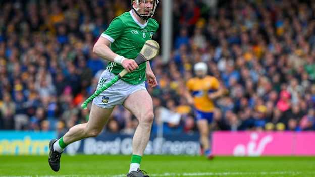 Limerick captain Declan Hannon in action during the Munster SHC Final against Clare at FBD Semple Stadium. Photo by Ray McManus/Sportsfile