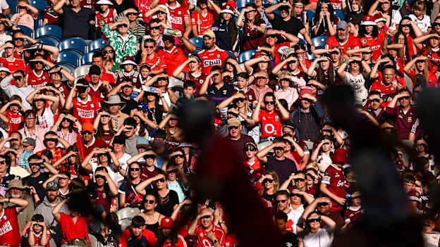 Supporters during the Glen Dimplex All-Ireland Senior Camogie Championship final match between Cork and Galway at Croke Park in Dublin. Photo by Piaras Ó Mídheach/Sportsfile.