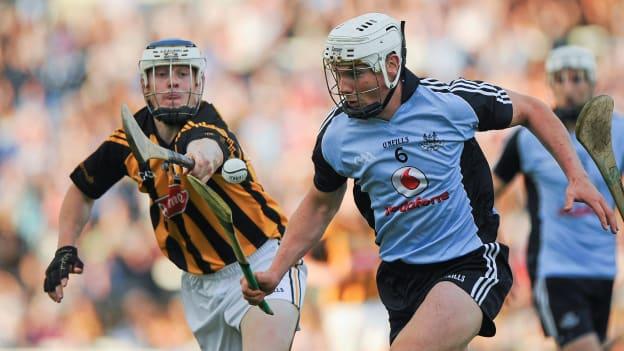 Liam Rushe, Dublin, in action against TJ Reid, Kilkenny in the 2013 Leinster GAA Hurling Senior Championship, Semi-Final Replay, Kilkenny v Dublin, O'Moore Park, Portlaoise, Co. Laois. Picture credit: Dáire Brennan / SPORTSFILE.