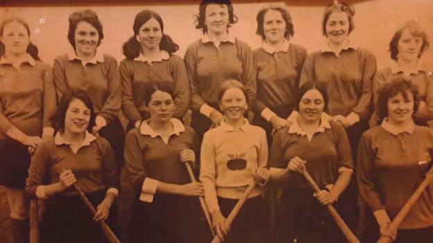 The Cloughbawn/Adamstown team that won the 1974 Wexford Senior Camogie Championship featured five Kehoe sisters - Eileen, Kit, Brigid, Gretta, and Anne - as well as Eamon Kehoe's daughter Jo, pictured in the centre of the front row. 