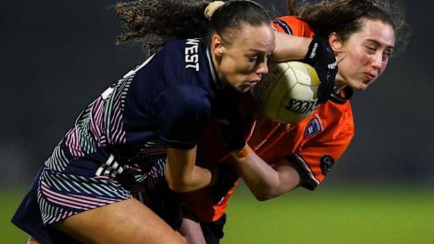 Niamh Reel of Armagh in action against Lucy Wallace of Mayo during the Lidl Ladies National Football League Division 1 match between Armagh and Mayo at the BOX-IT Athletic Grounds in Armagh. Photo by David Fitzgerald/Sportsfile.