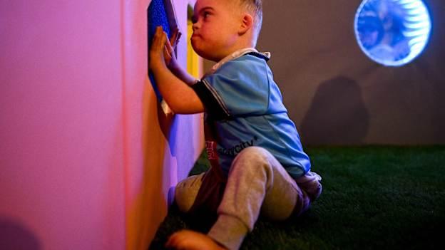 Croke Park today launched their Sensory Room with children from Child Vision. In attendence at the launch is Sam Loughran, age 4, from Dublin. Photo by David Fitzgerald/Sportsfile.