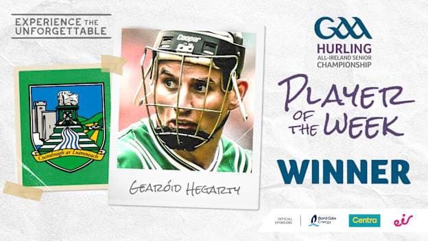 Gearóid Hegarty voted GAA.ie Hurler of the Week