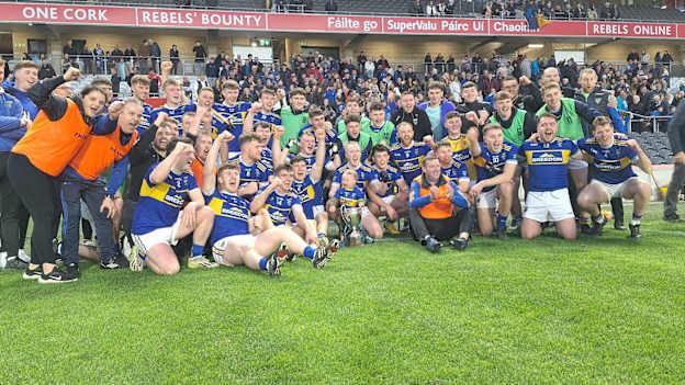 Kilshannig players and management celebrate after their victory in the Cork Premier Intermediate Football Final. 