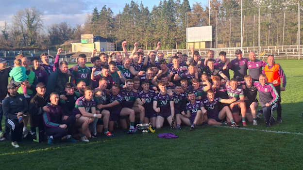 Leitrim Gaels players, management, and supporters celebrating following the Leitrim SFC Final. Photo by Leitrim Gaels GAA