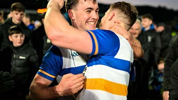 Darragh Canavan, left, and Niall Kelly of Errigal Ciaran after their side's victory in the AIB Ulster GAA Senior Club Football Championship semi-final match between Clann Éireann and Errigal Ciaran at Páirc Esler in Newry, Down. Photo by Stephen Marken/Sportsfile.