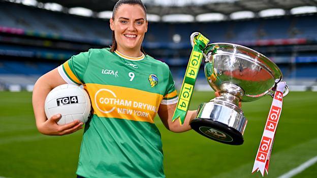 In attendance during the captains day ahead of the 2024 TG4 All-Ireland Ladies Football Championship Finals at Croke Park in Dublin is Leitrim captain Michelle Guckian. Photo by Ben McShane/Sportsfile.