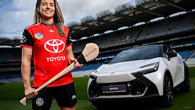 Dublin Camogie captain and Toyota ambassador Aisling Maher with the Toyota C-HR Hybrid. Under this new three-year agreement, Toyota becomes the Official Car Partner to these sporting organisations and reflects Toyota’s continued commitment to supporting Irish sport and communities across the country. Photo by Seb Daly/Sportsfile