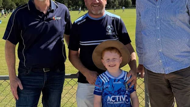 Left to right, Mayor of Blacktown City Council, Brad Bunting, New South Wales GAA Chairperson, Cóilin Daly, and Ned Sheehy, Australasia Gaelic Games Chairperson, Ned Sheehy, pictured and NSWGAA's new grounds in Blacktown.