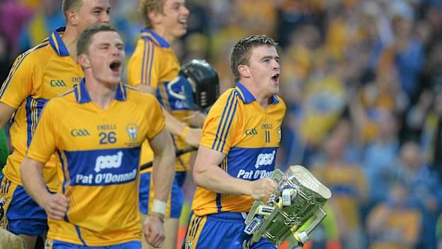 Tony Kelly with the Liam MacCarthy Cup following Clare's 2013 All-Ireland triumph. Photo by: Brendan Moran/Sportsfile