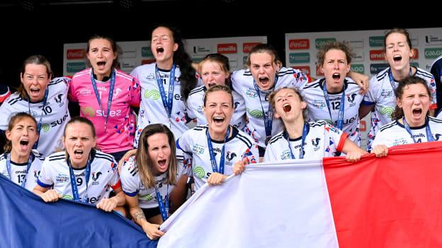 France ladies football squad during day four of the FRS Recruitment GAA World Games 2023 at the Owenbeg Centre of Excellence in Dungiven, Derry. Photo by Piaras Ó Mídheach/Sportsfile.