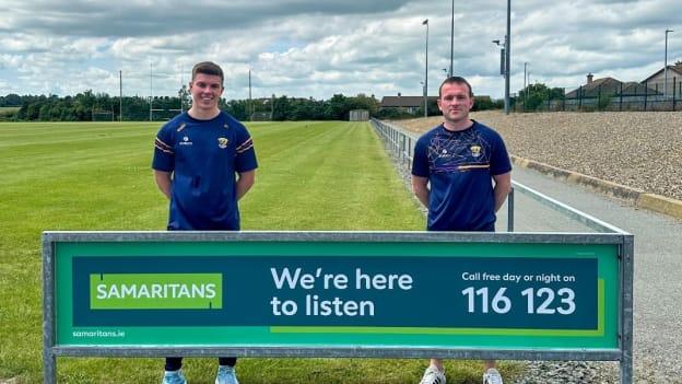Wexford footballer, Eoin Porter, left, and Wexford hurler, Kevin Foley, pictured at Samaritans St Patrick's Park. 