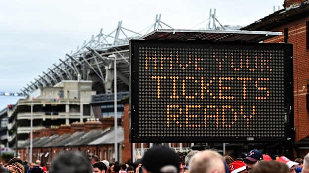 A sign at the top of Jones' Road ahead of the GAA Hurling All-Ireland Senior Championship final match between Cork and Tipperary at Croke Park in Dublin. Photo by Daire Brennan/Sportsfile.