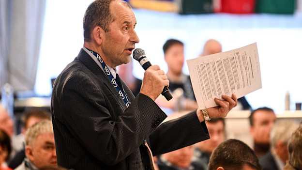 Tipperary delegate Conor O'Donovan speaking at Annual GAA Congress at The Abbey Hotel. Photo by Ramsey Cardy/Sportsfile