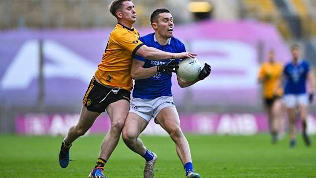 Tristan Noack Hofmann of Arva and Cormac Mulvihill of Listowel Emmets during the AIB GAA Football All-Ireland Junior Club Championship final match between Arva of Cavan and Listowel Emmets of Kerry at Croke Park in Dublin. Photo by Ben McShane/Sportsfile.