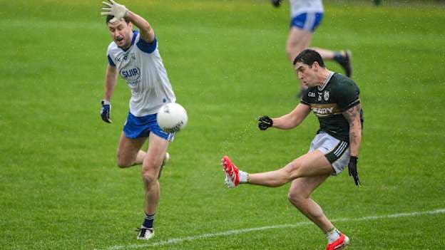 Tony Brosnan of Kerry in action against Darach Ó Cathasaigh of Waterford during the McGrath Cup match between Kerry and Waterford at Dr Crokes Park in Killarney, Kerry. Photo by Brendan Moran/Sportsfile.