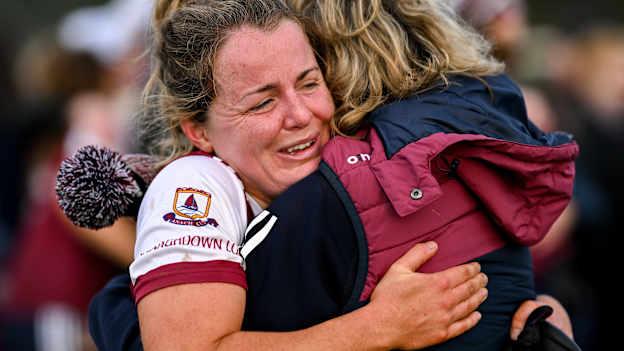 Martna Canavan of Annaghdown celebrates after the AIB All-Ireland Intermediate Club Championship semi-final match between Annaghdown of Galway and O'Donovan Rossa of Cork at St Brendan's Park in Claregalway, Galway. Photo by Brendan Moran/Sportsfile.