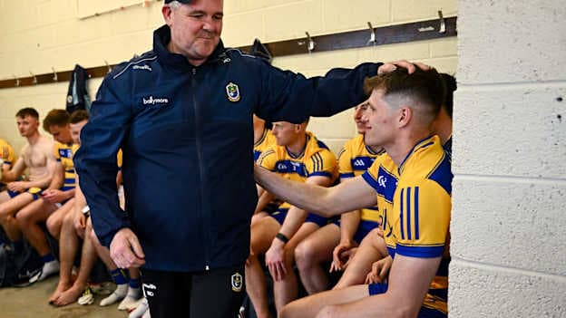 Roscommon manager Mark Dowd celebrates with his players in the dressing room after victory in the Connacht GAA Football Senior Championship final match between Roscommon and Galway at King & Moffatt Dr Hyde Park in Roscommon. Photo by Piaras Ó Mídheach/Sportsfile.